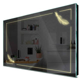 Specchio LED Rettangolare | Controllo tramite interruttore a muro | Luce bianca calda - Reyze Serie Good Vibes Modello 2